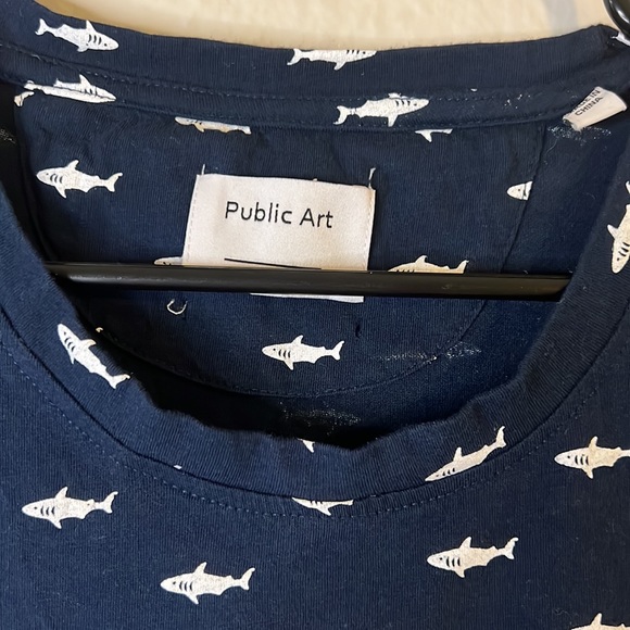 Public Art Be You Shark Print T-shirt In Navy - Picture 3 of 6